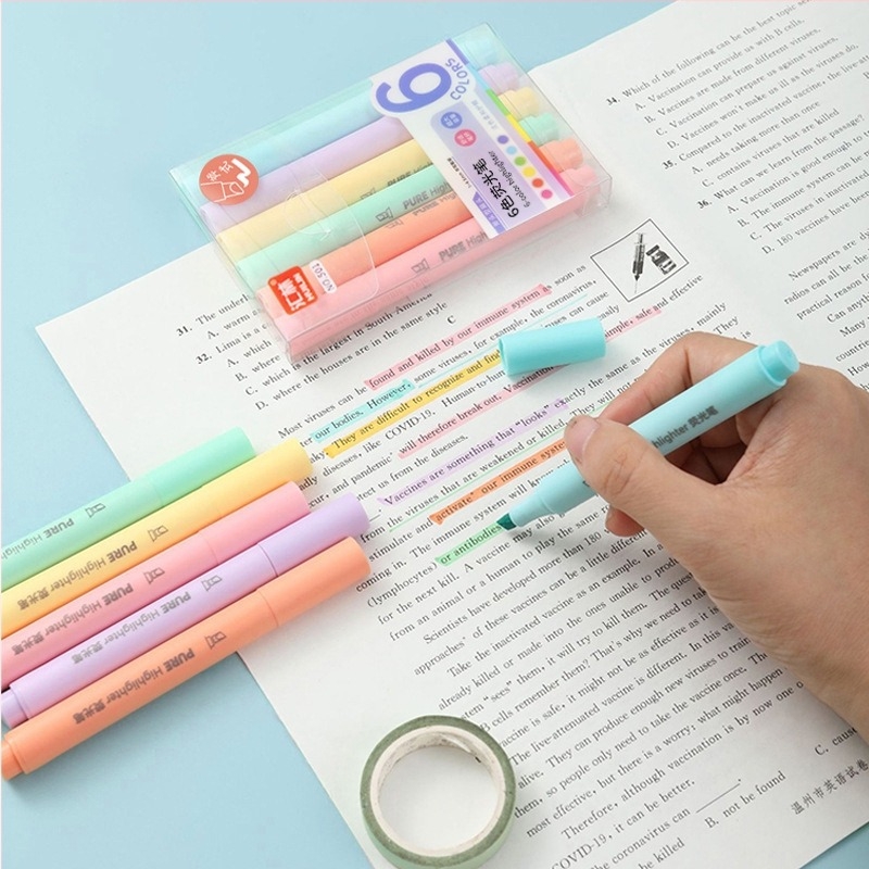 Pixuri fluorescente transfrontaliere Huilin, markere pentru studenți cu design de ziar scris de mână, colorate, de înaltă calitate, pentru desen artistic, graffiti