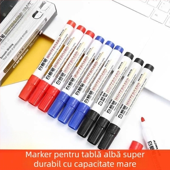 Pensulă pentru tablă albă, stilou eraserabil pentru copii, culoare neagră, stilou pentru tablă albă de mare capacitate pentru profesori, pensulă pe bază de apă pentru clasa albă