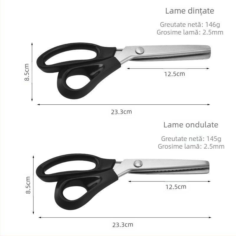 foarfece dentare en-gros în stoc, foarfece triunghiulare pentru dinți de câine, foarfece zimțate pentru croitor, foarfece de dantelă manuală, foarfece cu onduleuri arc