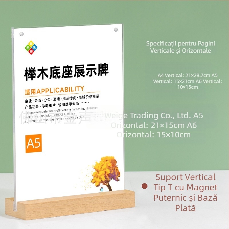 Suport magnetic puternic A4 pentru masă, în formă de L, pentru restaurant, suport pentru carduri, suport pentru masă, față-verso