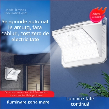 Lampă de perete pentru exterior cu LED, lampă solară cu inducție, ofertă fierbinte 2023, lampă de perete solară LED COB