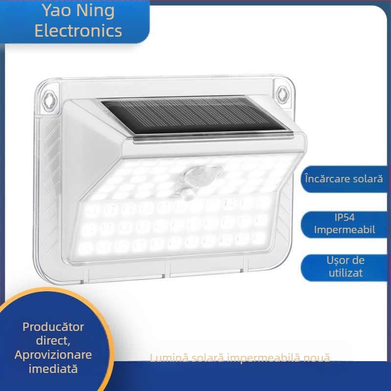 Lampă de perete pentru exterior cu LED, lampă solară cu inducție, ofertă fierbinte 2023, lampă de perete solară LED COB