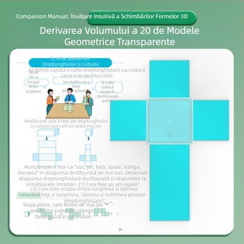 Model demonstrativ de geometrie stereo în perspectivă, set de 20 de piese, diagramă de expansiune a suprafeței volumului, model de geometrie pentru clasa a cincea