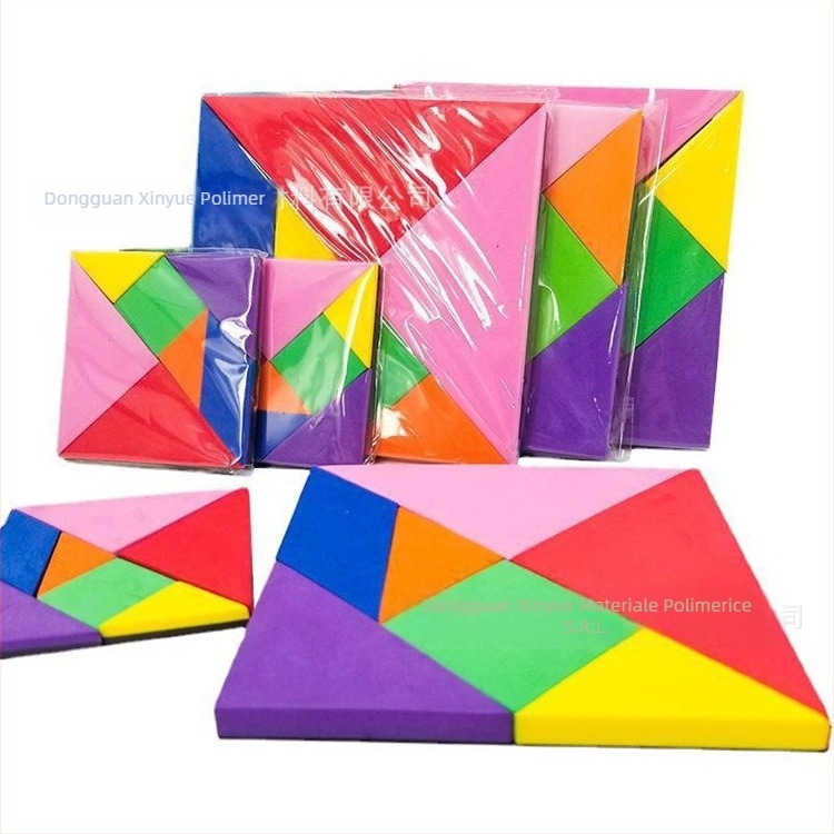 Ștampilarea EVA a figurilor geometrice triunghiulare, puzzle rotund cu ștampilare produse de jucării EVA