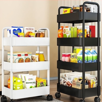 Suport de depozitare pentru bucătărie, cărucior de podea, baie, gustări mobile, toaletă, suport de depozitare multistrat pentru dormitor, noptieră