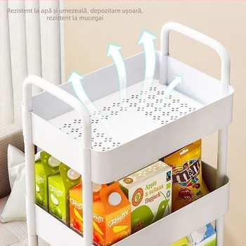 Suport de depozitare pentru bucătărie, cărucior de podea, baie, gustări mobile, toaletă, suport de depozitare multistrat pentru dormitor, noptieră