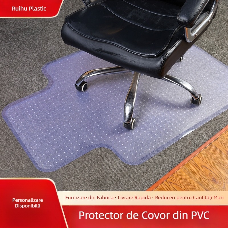 Covoraș de protecție cu fund teșit, covoraș de podea antiderapant, covoraș de podea din plastic impermeabil, covoraș de podea transparent din PVC pentru scaune