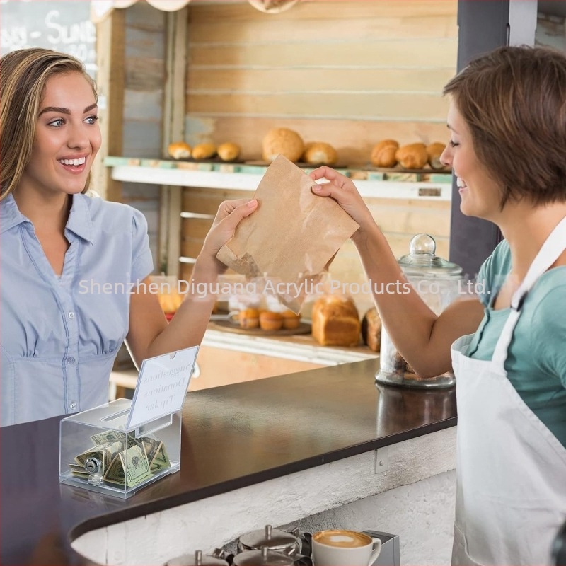 Cutie de donații acrilică cu încuietoare, cutie de vot transparentă, cutie de donații, cutie de strângere de fonduri, recipient de depozitare, cutie de loterie pentru vot