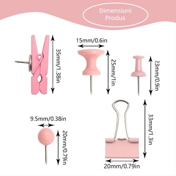 Set de 200 de pini I-pin roz complet, nou-nouț, cu cleme lungi, cu bile, pentru unghii Macaron, set de pini color, furnizare