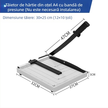 Mașină de tăiat hârtie A4 din oțel direct din fabrică, cu bandă de presare, tăietor de hârtie modernizat, mașină de tăiat hârtie manuală, tăietor de fân, mașină de tăiat fotografii