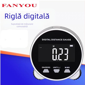 Riglă electronică cu afișaj digital Fanyu, riglă de măsurare multifuncțională cu suprafață curbată cilindrică radiană, față dreaptă, suprafață neregulată