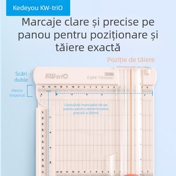 Cutter de hârtie Kedeyou 13217, tăietor de hârtie pliabil în linie dreaptă, tăietor de hârtie foto pentru studenți și certificate, tăietor de hârtie