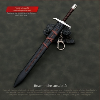 Regele Arthur Bestia Lupta Jurământ Sabia Victoriei 22cm Teacă Metal Armă Model Artizanat Colecție Ornamente