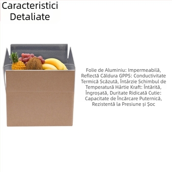 Cutie izolatoare din folie de aluminiu, cutie pentru fructe de mare, legume, carne proaspătă, lanț frigorific, logistică expresă, cutie din spumă, pliabilă, imprimare color, personalizare