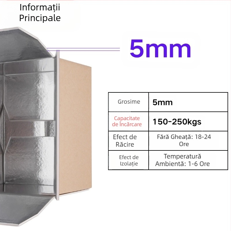 Cutie izolatoare din folie de aluminiu, cutie pentru fructe de mare, legume, carne proaspătă, lanț frigorific, logistică expresă, cutie din spumă, pliabilă, imprimare color, personalizare