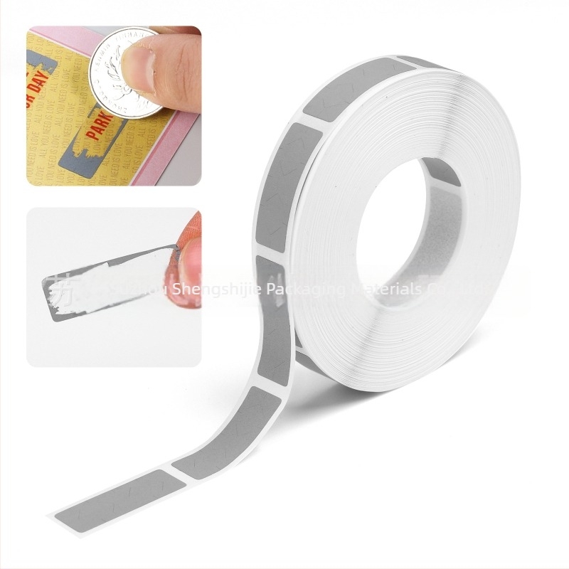 Folie răzuibilă autocolant parolă strat cartelă răzuibilă zgârietură argintie parolă autocolant cartelă răzuibilă 10*30