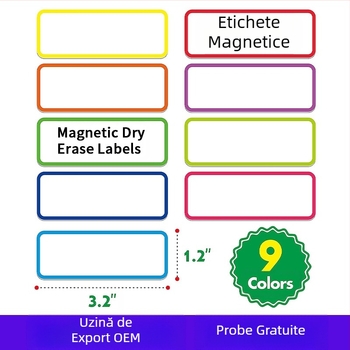 Etichete magnetice cu ștergere uscată, autocolant magnetic pentru raft, clasificare depozit, autocolant magnetic moale, foaie cu nume