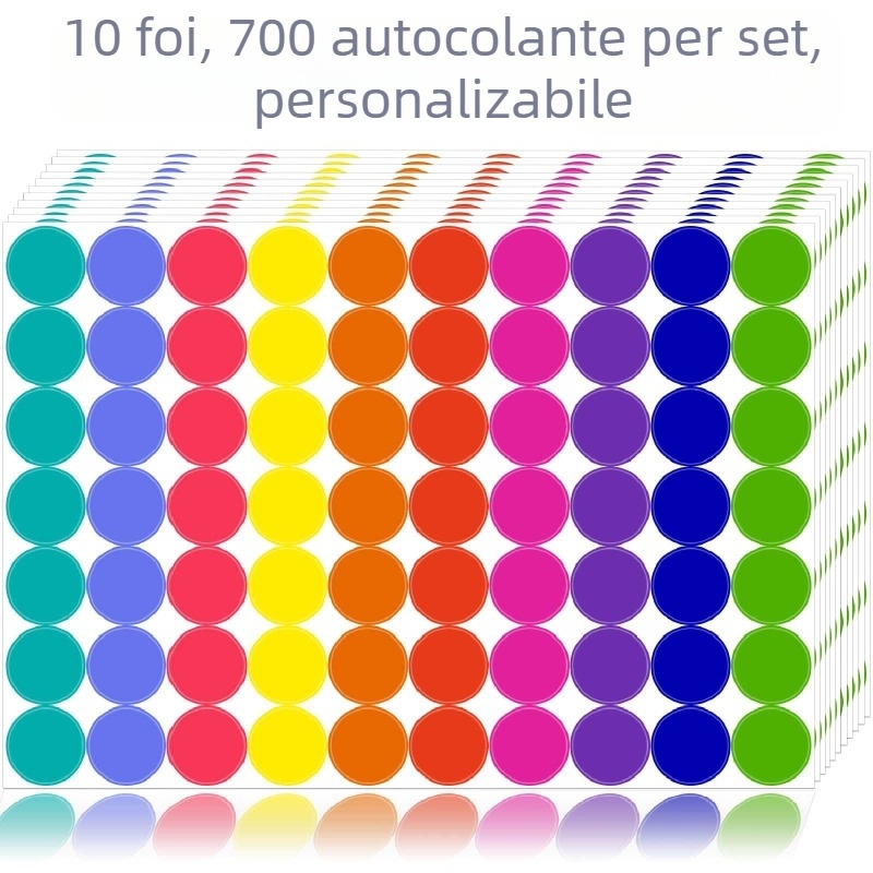 Autocolant colorat, autocolant cu puncte, autocolant pentru grădiniță, autocolant sigiliu gol scris de mână, autocolant rotund, etichetă autocolant