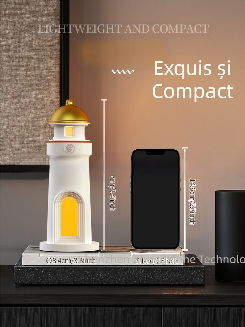 Lampă de proiecție cu far de lună transfrontalieră, atmosferă, lumină de noapte, ornamente de cadouri de sărbători, senzor de corp uman, lampă de atmosferă, lampă de birou inteligentă