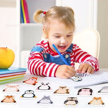 UB037 Autocolant Post-it cu animale din pădure, formă specială, pentru papetărie, cu model de manual, cu melc și arici, autocolant cu iepuraș