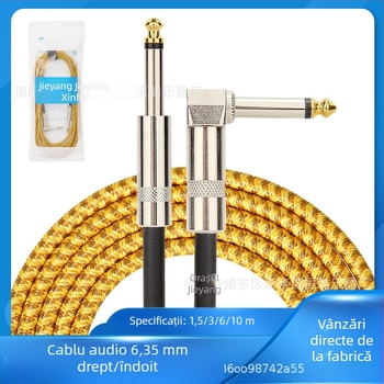 Cot drept 6.35 mascul-la-mascul chitară electrică linie de conectare 6.35 cap reducere zgomot conexiune cutie electrică folk Beth electric Ji