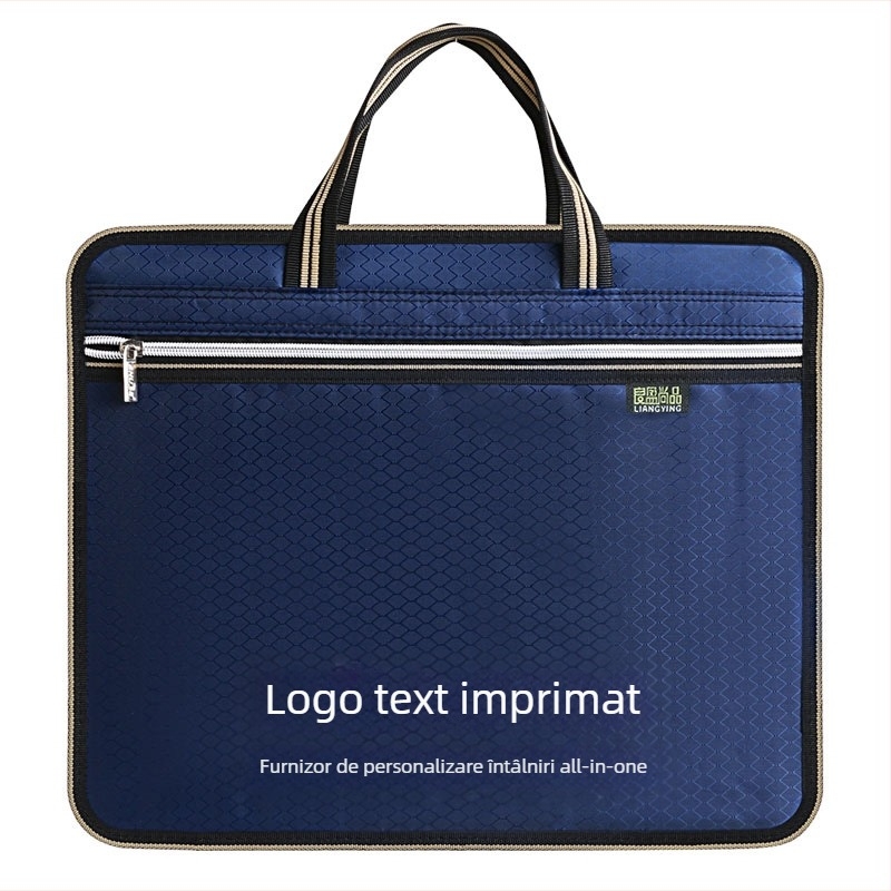 Servietă de birou A4 din pânză pentru documente, servietă pentru studenți, geantă cu informații pentru bărbați și femei, fermoar, impermeabilă, capacitate mare de producție