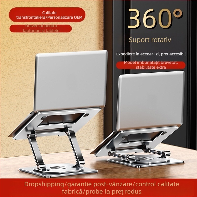 [Stil nou] Suport pentru laptop 668, rotativ, cu răcire, pliabil, reglabil, cu ridicare și suport pentru desktop