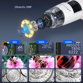 Microscop digital de 4,3 inch, cu definiție înaltă de 1000 de ori, ceas de întreținere pentru telefon mobil, instrument experimental biologic