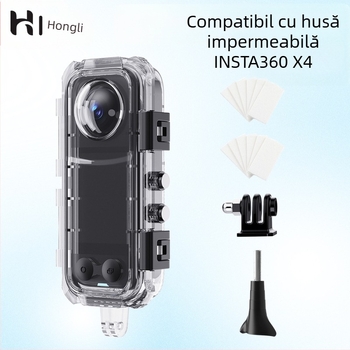 Potrivit pentru Shadowstone Insta360X4 carcasă impermeabilă accesorii pentru cameră panoramică de acțiune carcasă de scufundări invizibilă carcasă de protecție