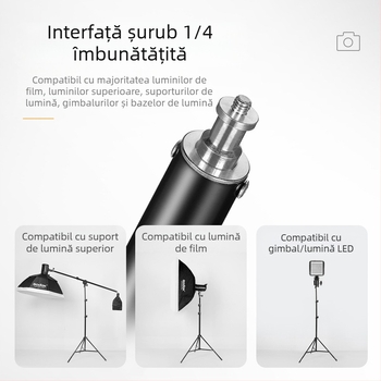 Suport pentru lampă fotografie de 2,8 m, suport pentru lampă de studio pentru film și televiziune, braț transversal, cadru de fundal, trepied cu lumină de umplere live