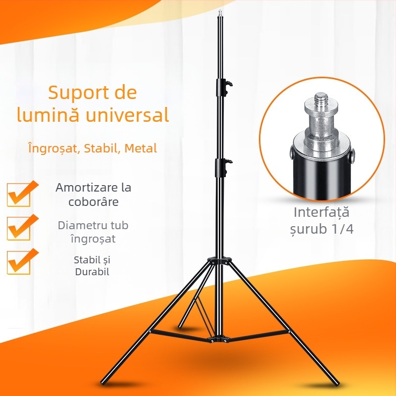 Suport pentru lampă fotografie de 2,8 m, suport pentru lampă de studio pentru film și televiziune, braț transversal, cadru de fundal, trepied cu lumină de umplere live