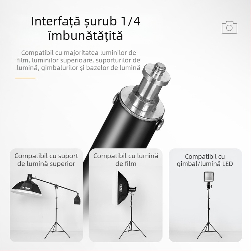 Suport pentru lampă fotografie de 2,8 m, suport pentru lampă de studio pentru film și televiziune, braț transversal, cadru de fundal, trepied cu lumină de umplere live