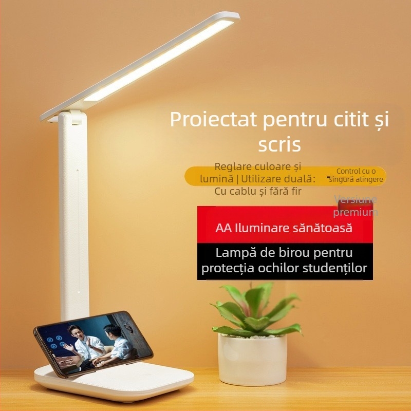 Lampă de masă pliabilă cu protecție pentru ochi cu LED, lampă de noptieră reîncărcabilă, lampă de citit specială pentru elevi și copii, cadou transfrontalier en-gros