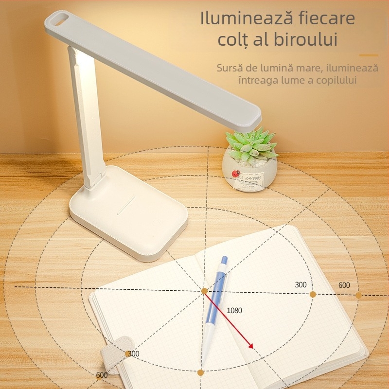 Lampă de masă pliabilă cu protecție pentru ochi cu LED, lampă de noptieră reîncărcabilă, lampă de citit specială pentru elevi și copii, cadou transfrontalier en-gros