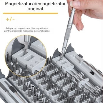 Set de 128 de șurubelnițe de precizie, set de instrumente de întreținere a mașinii, șurubelniță manuală multifuncțională, set de volum