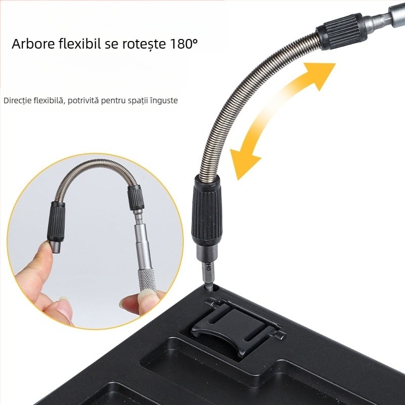 Set de 128 de șurubelnițe de precizie, set de instrumente de întreținere a mașinii, șurubelniță manuală multifuncțională, set de volum