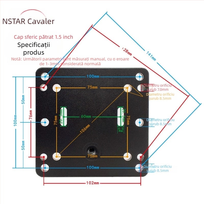 Suport pentru tabletă industrială NSTAR transfrontalieră 246U, scaun de fixare pentru navigator de mașini agricole, cap sferic de 1,5 inch