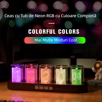 Ceas digital cu tub pseudo-Nixie RGB Amazon, vânzare excelentă, pentru comerț electronic, ornamente creative pentru desktop