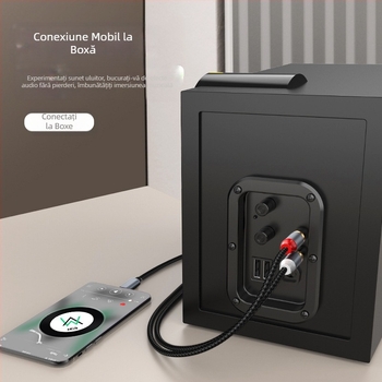 Cablu audio transfrontalier Type-C la RAC Lotus Line 1/2 AUX la RAC pentru iPad Huawei Samsung Google Plus