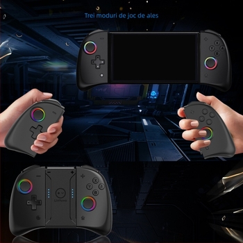 LinYuvo Lianyou switch gamepad în linie cu lumină RGB colorată, taste basculante metalice, mânere stânga și dreapta