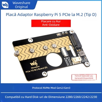 Weixue Raspberry Pi 5 PCIe la Hard Disk Placă de expansiune 8Gbps Citire și scriere de mare viteză Interfață M.2 Nvme Hard Disk