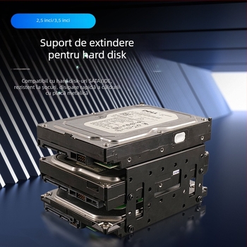 Suport de expansiune pentru hard disk de 3,5 inch SATA/IDE, universal, rezistent la șocuri, anti-cădere, suport metalic gol pentru disiparea căldurii