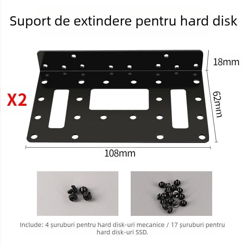 Suport de expansiune pentru hard disk de 3,5 inch SATA/IDE, universal, rezistent la șocuri, anti-cădere, suport metalic gol pentru disiparea căldurii