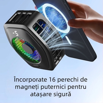 Radiator de telefon mobil cu afișaj digital nou, ultra-silențios, ventilator de răcire cu semiconductori magnetici, clip pentru glazură