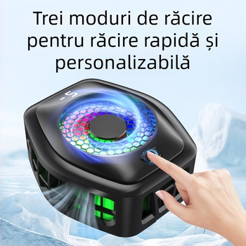 Radiator de telefon mobil cu afișaj digital nou, ultra-silențios, ventilator de răcire cu semiconductori magnetici, clip pentru glazură