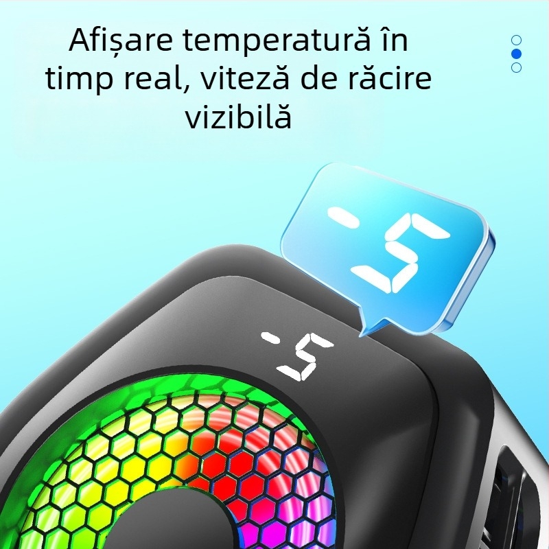 Radiator de telefon mobil cu afișaj digital nou, ultra-silențios, ventilator de răcire cu semiconductori magnetici, clip pentru glazură