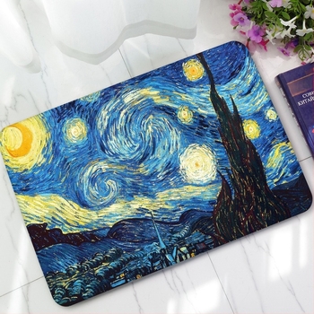 Covor pentru airbag, pictură abstractă în ulei Van Gogh, covoraș de cauciuc, absorbant, antiderapant, din plastic, 350g