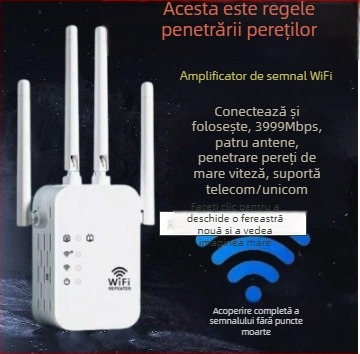 Amplificator de amplificare wireless pentru îmbunătățirea semnalului WiFi, amplificator de extindere a routerului de rețea, convertor și repetor
