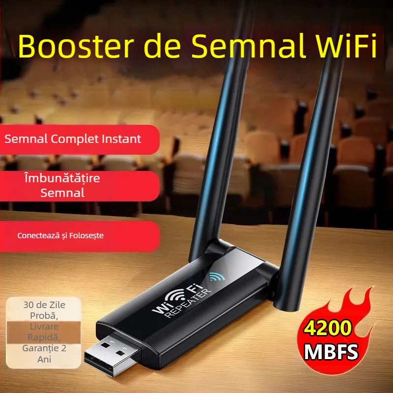 Amplificator de amplificare wireless pentru îmbunătățirea semnalului WiFi, amplificator de extindere a routerului de rețea, convertor și repetor