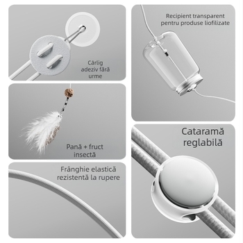 Jucărie educativă pentru pisici, minge liofilizată pentru scurgeri de alimente, pentru a ameliora plictiseala, jucărie de inteligență pentru câini și pisici, dispozitiv de auto-plăcere pentru scurgeri de alimente